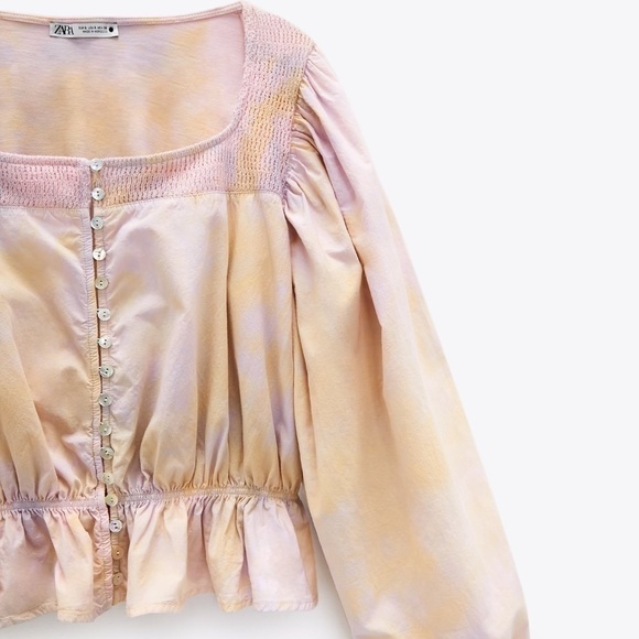 ZARA Tie Dye Blouse Size Medium - Picture 4 of 8